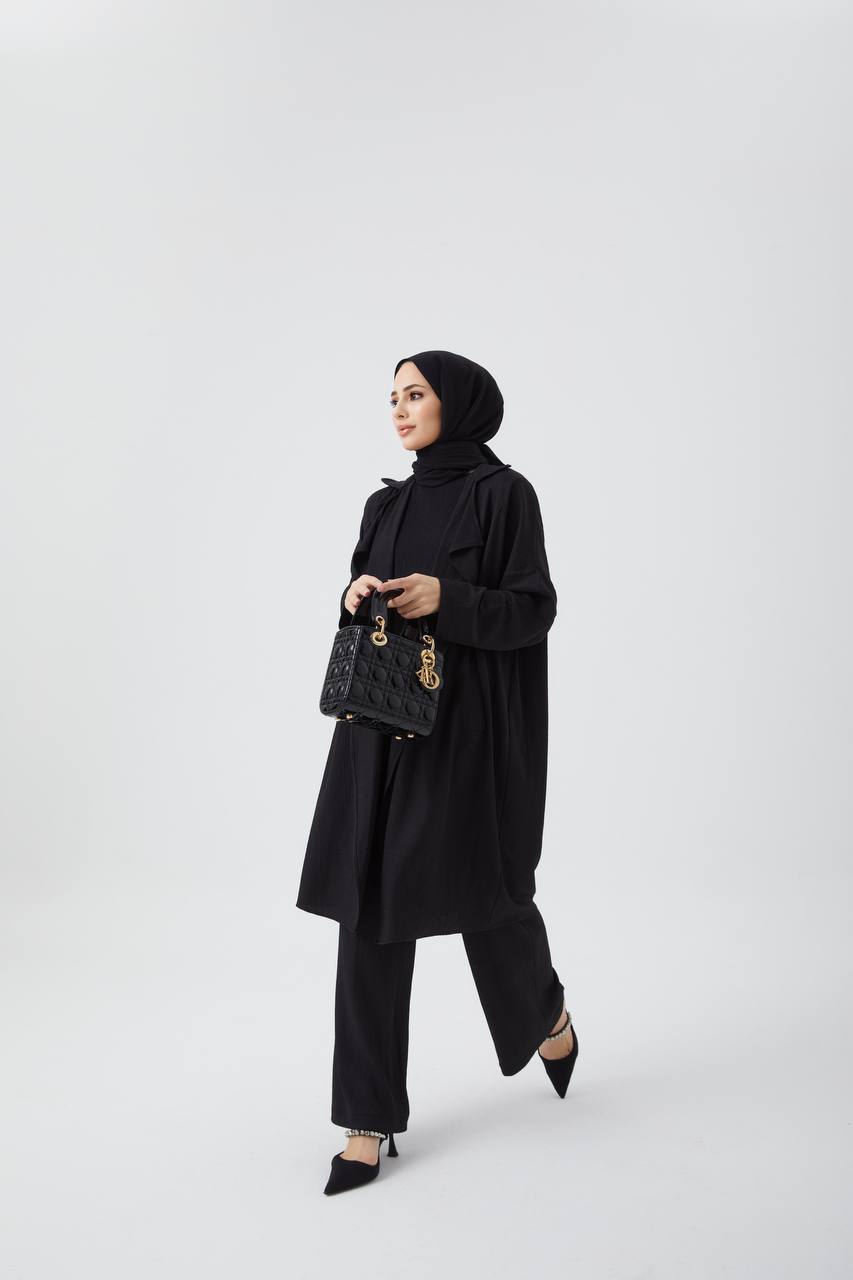 Muslin kumaş 3’lü takım Siyah