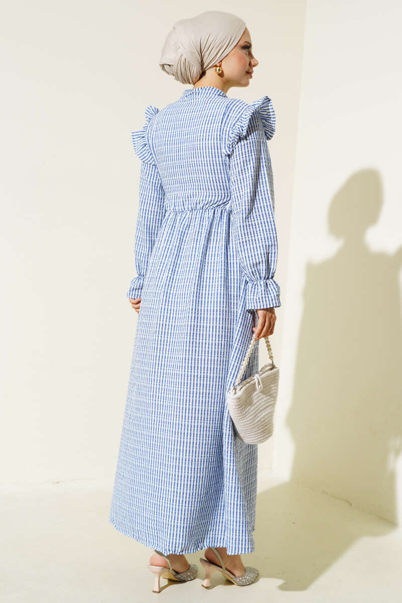 Çizgili elbise indigo