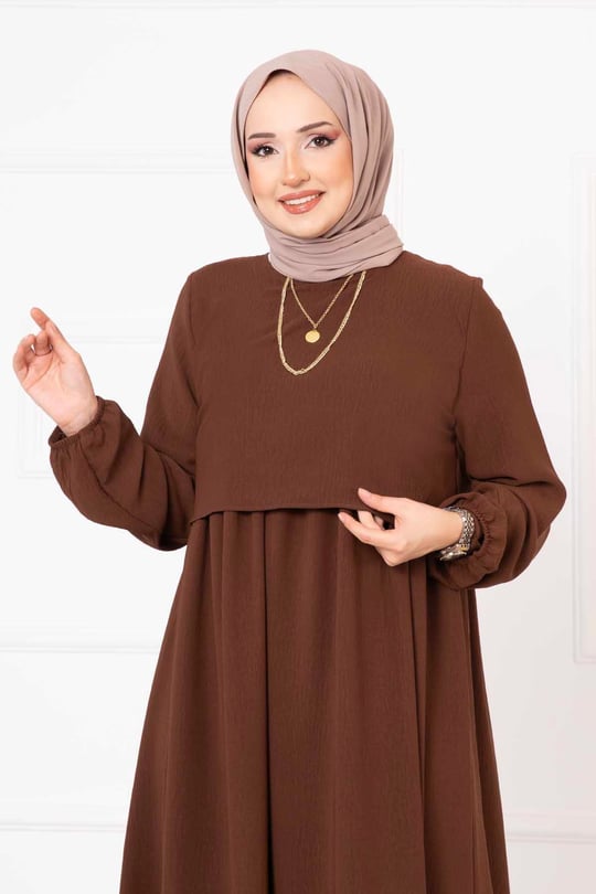 Bolero Görünümlü Elbise camel