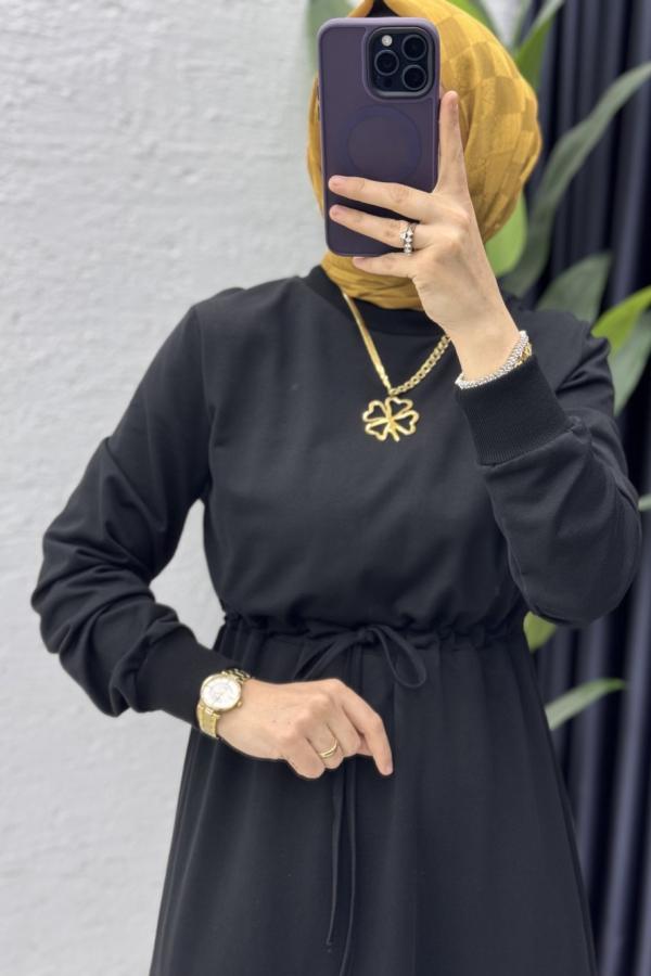 Esra tesettur Elbise siyah