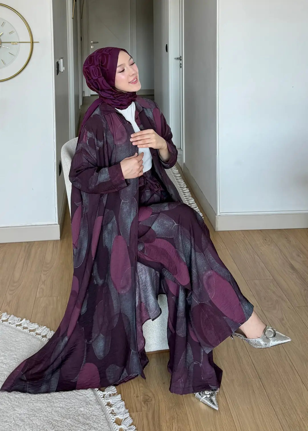 Pamuk Keten ikili Takım vişne
