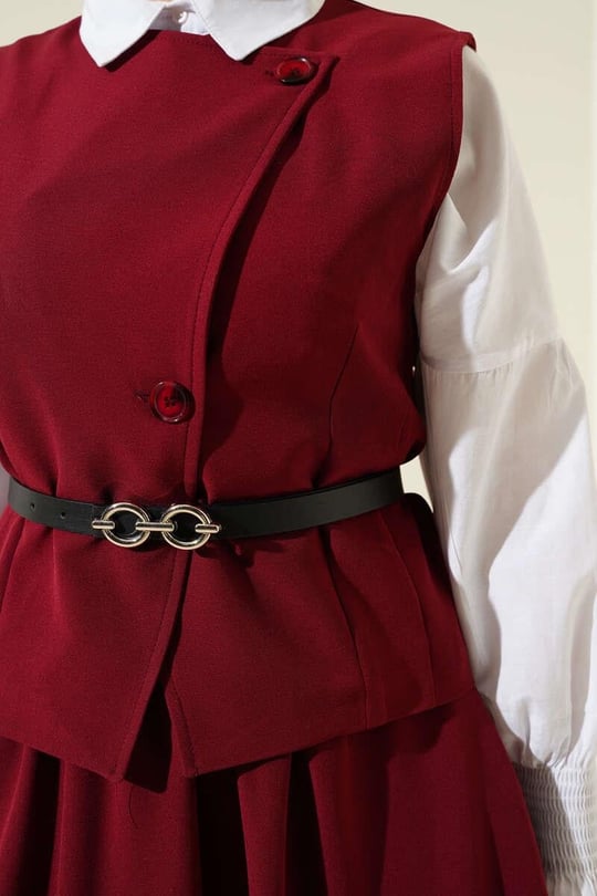Yelekli Takım bordo