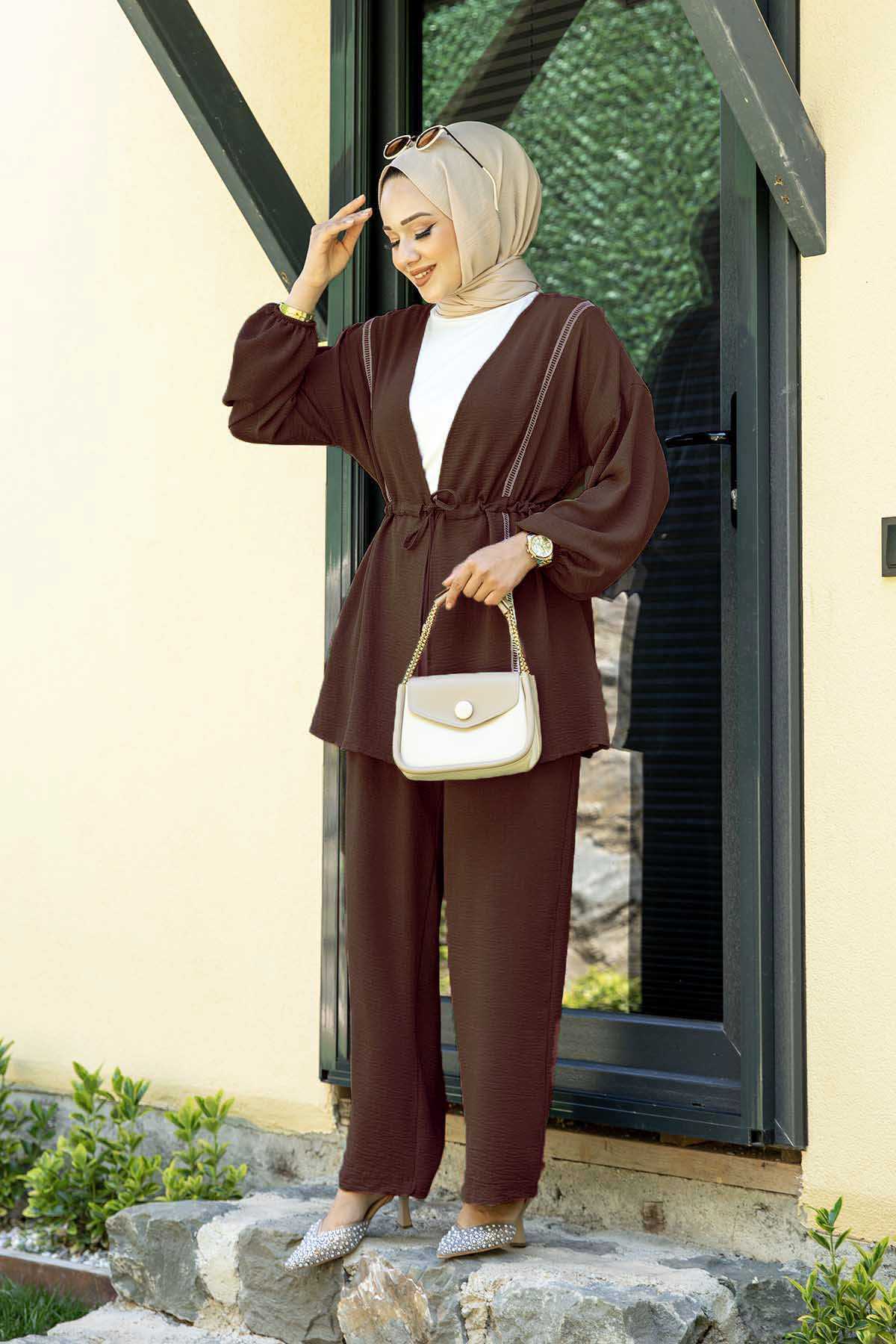 Kimono Aerobin İkili Takım Kahve