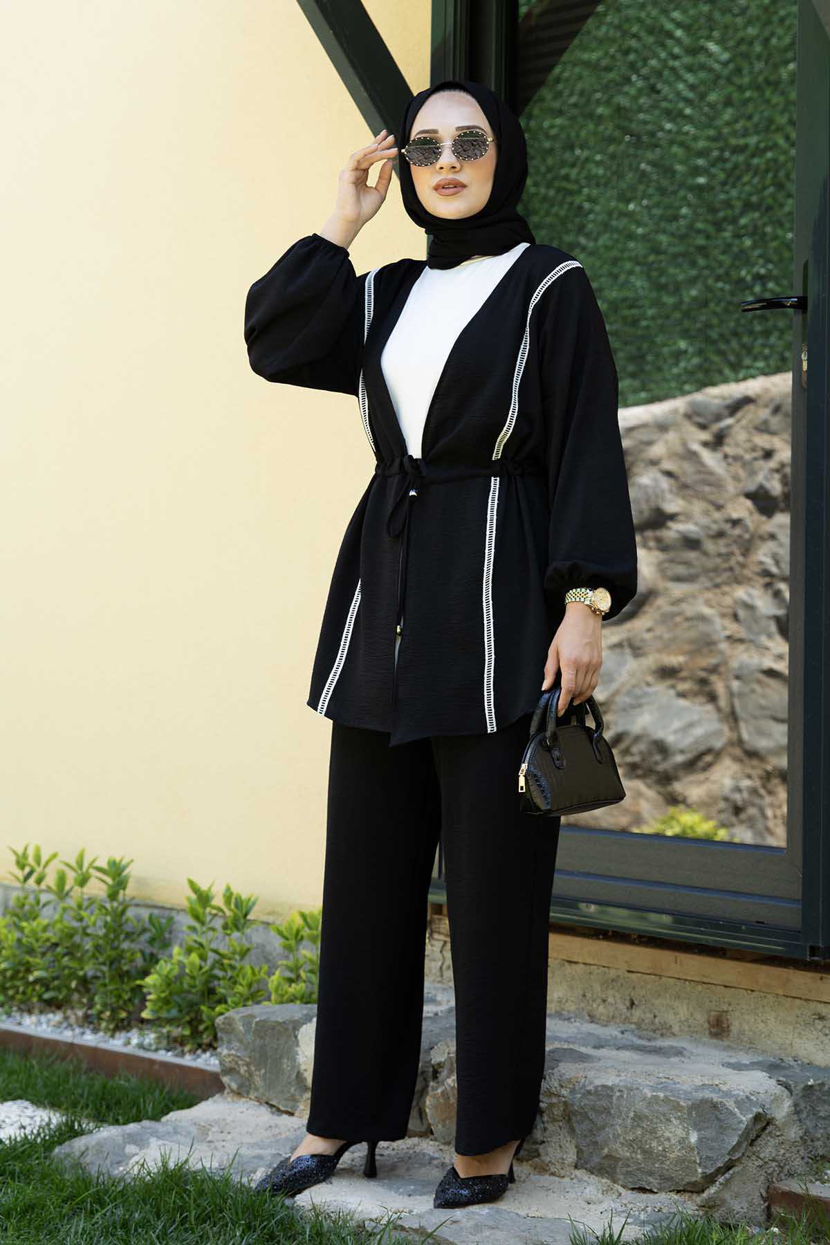 Kimono Aerobin İkili Takım Siyah