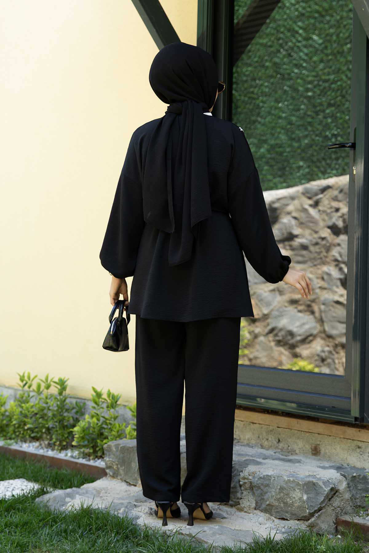 Kimono Aerobin İkili Takım Siyah
