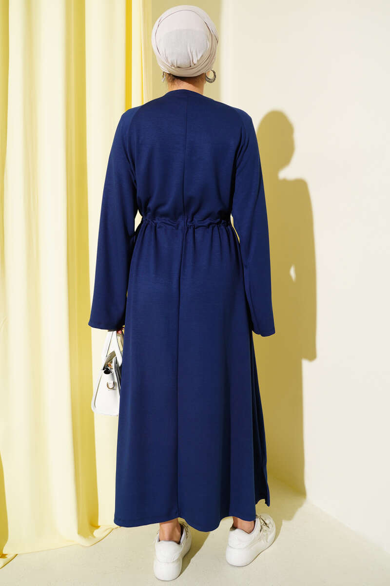 Loyşa Tünel Detaylı Elbise Lacivert