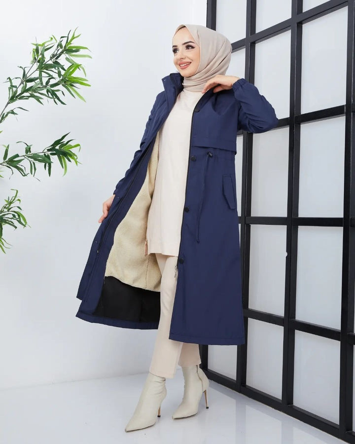 İçi Yünlü Parka - Lacivert