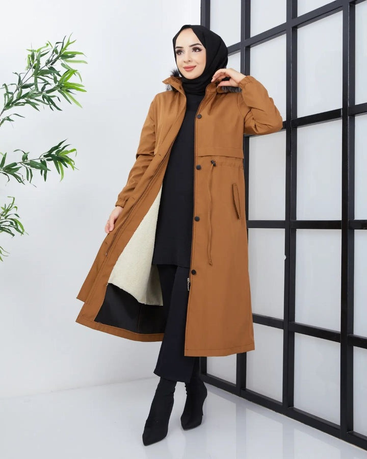 İçi Yünlü Parka - Taba