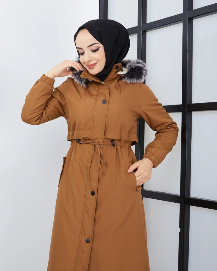 İçi Yünlü Parka - Taba