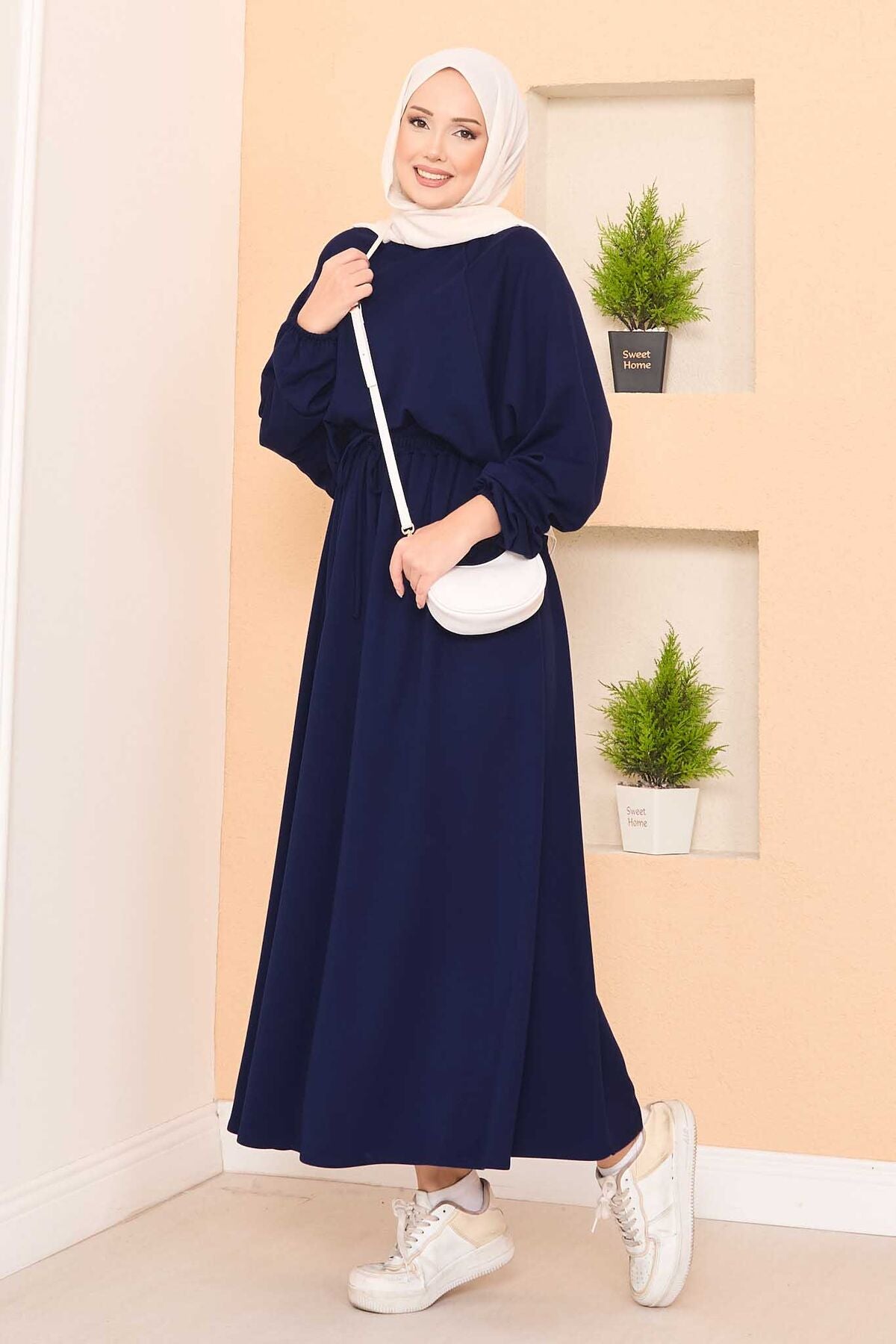 Yarasa Kol Crop Etek Takım Lacivert