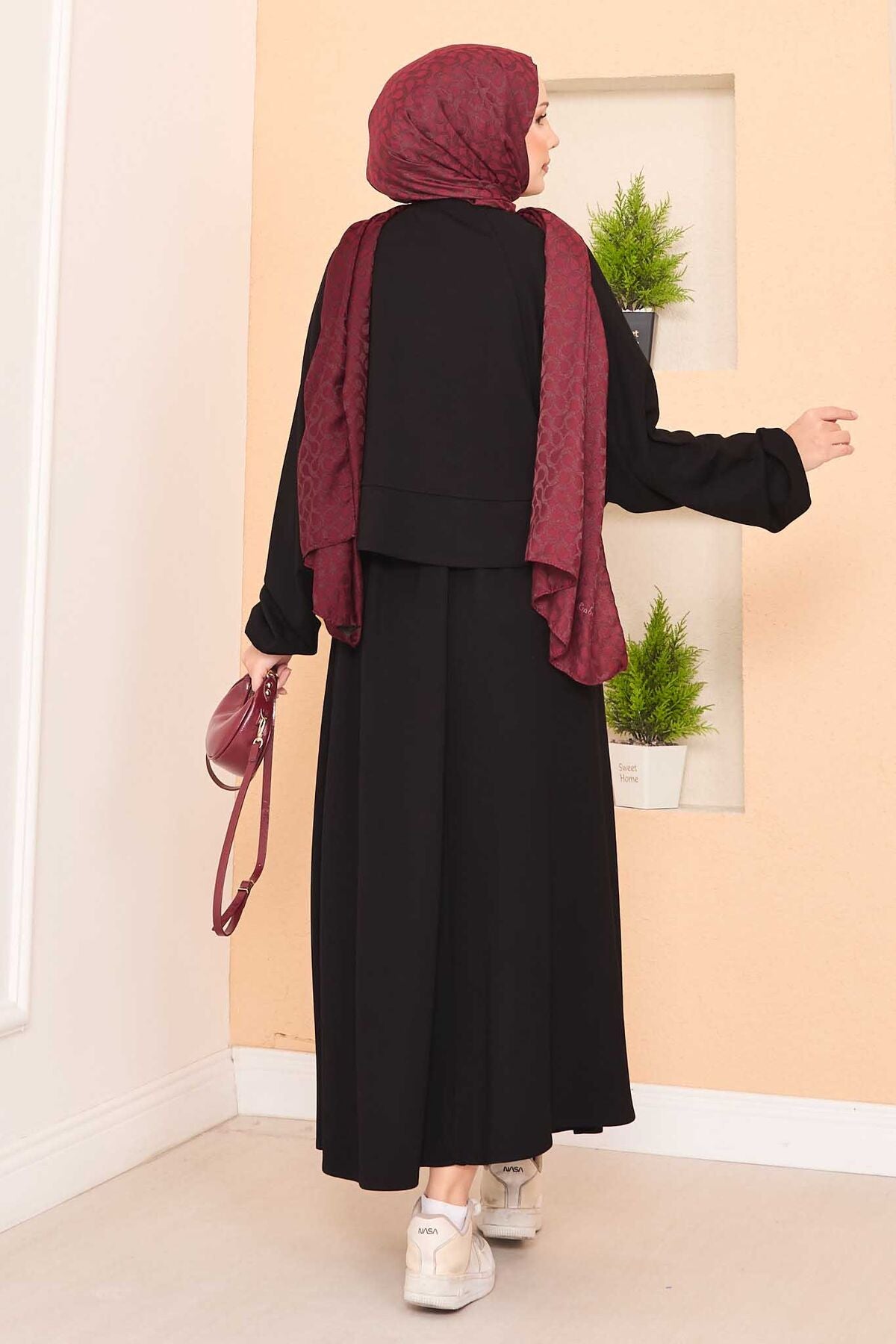 Yarasa Kol Crop Etek Takım siyah