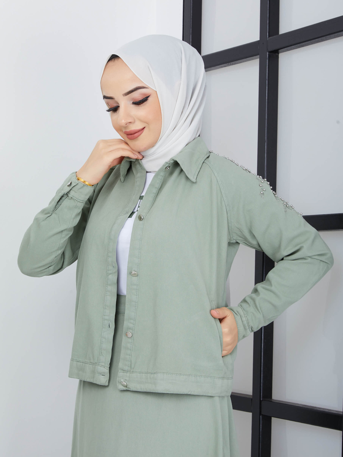 3-teiliges Hijab-Set - Grün