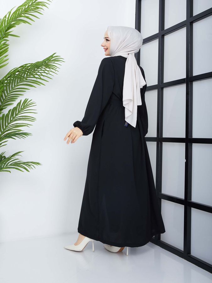 Abaya Ceinturée - Noir