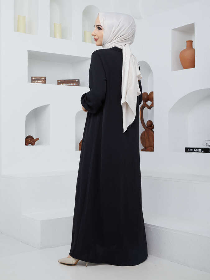 Abaya Boutonnée Noir