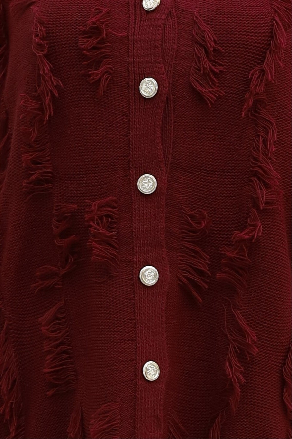 Önü Düğmeli Hırka Pantolon Triko Takım bordo