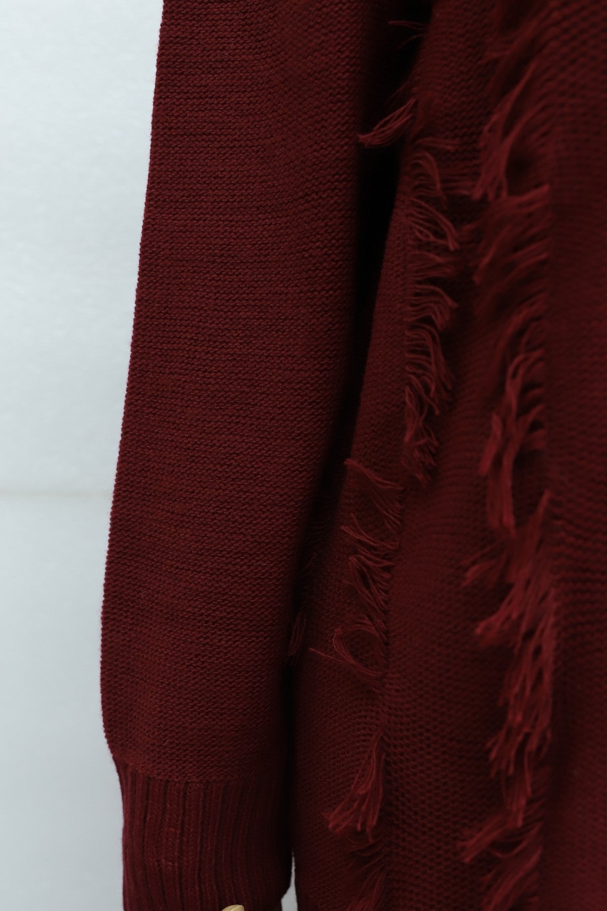 Önü Düğmeli Hırka Pantolon Triko Takım bordo