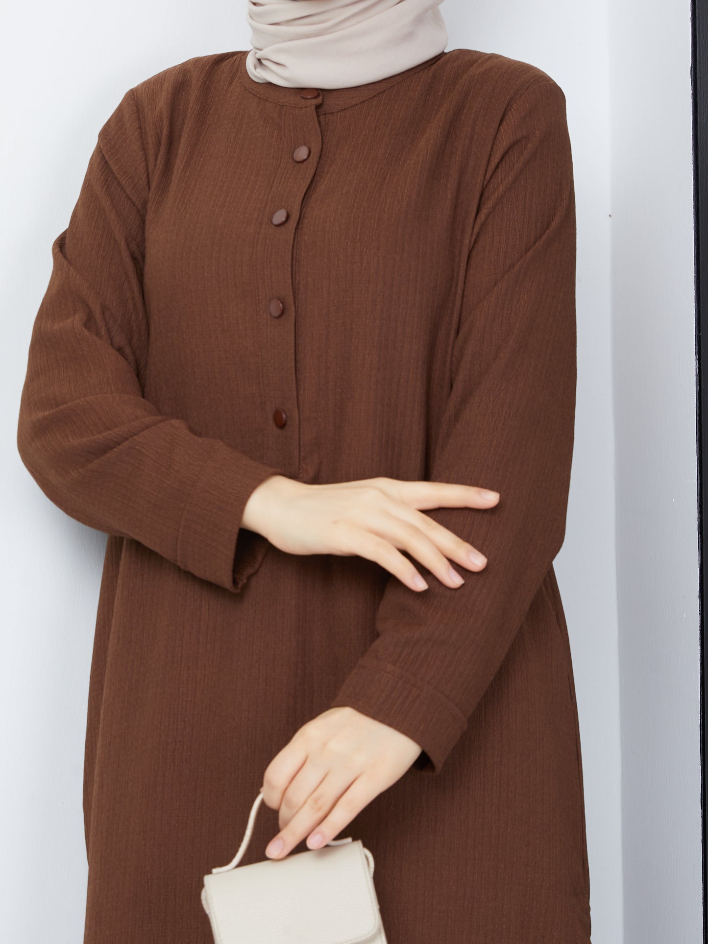 Doppeltes Hijab-Tunika-Set – Braun