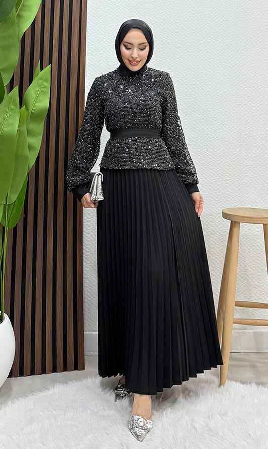 Etekli takım Abiye siyah