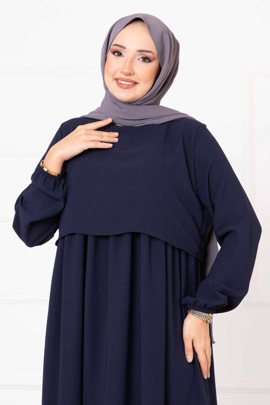Bolero Görünümlü Elbise lacivert