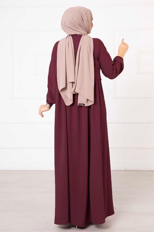 Bolero Görünümlü Elbise bordo