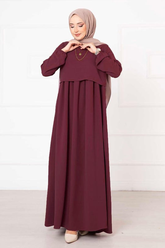 Bolero Görünümlü Elbise bordo