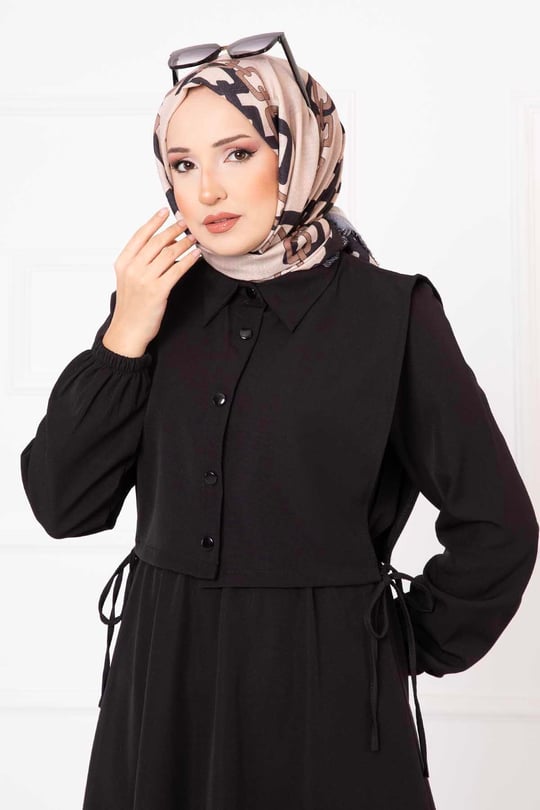 Bolerolu elbise siyah