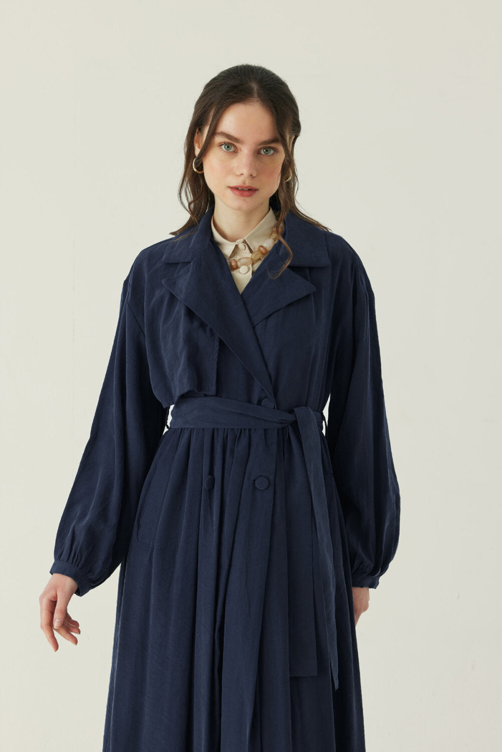 Modal Trenckot lacivert