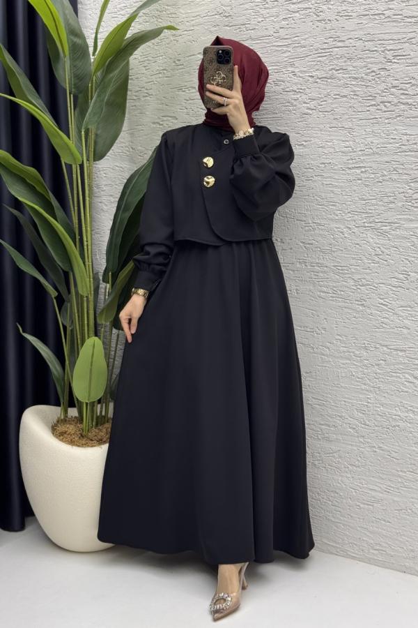 Robe avec gilet noire
