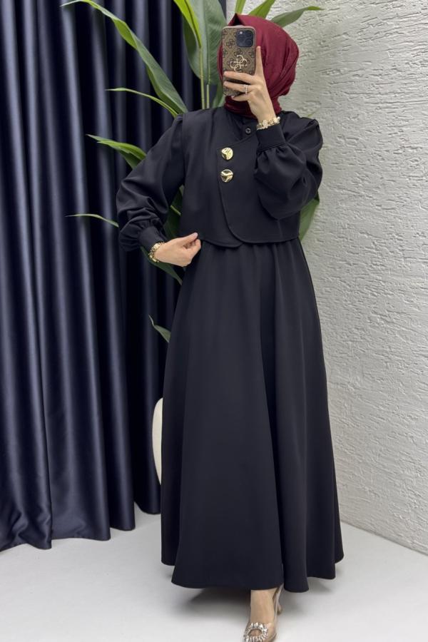 Robe avec gilet noire