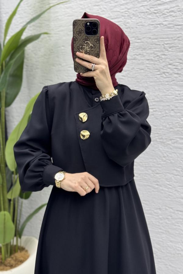 Robe avec gilet noire