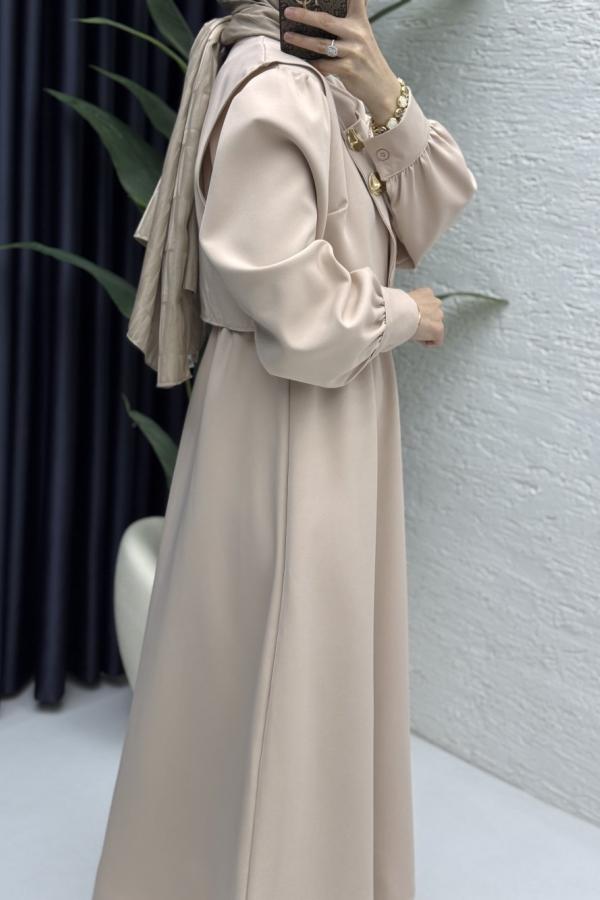 Dress with vest cream