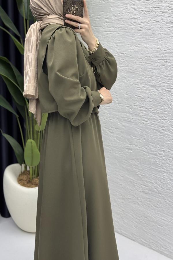 Robe avec gilet kaki