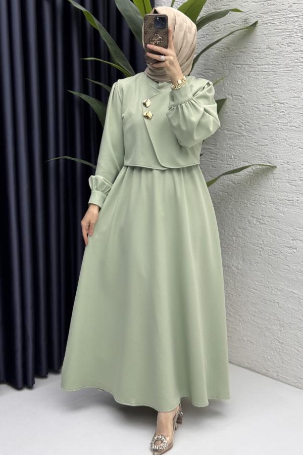 Kleid mit Weste Mint