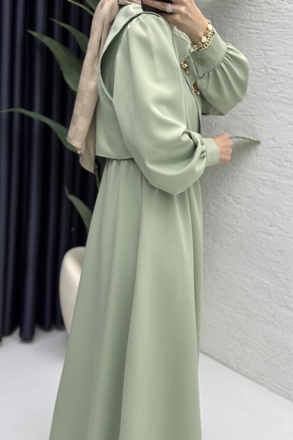 Kleid mit Weste Mint
