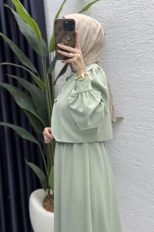 Kleid mit Weste Mint