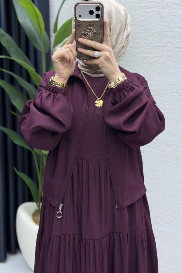 Ahzen Kleid Pflaume