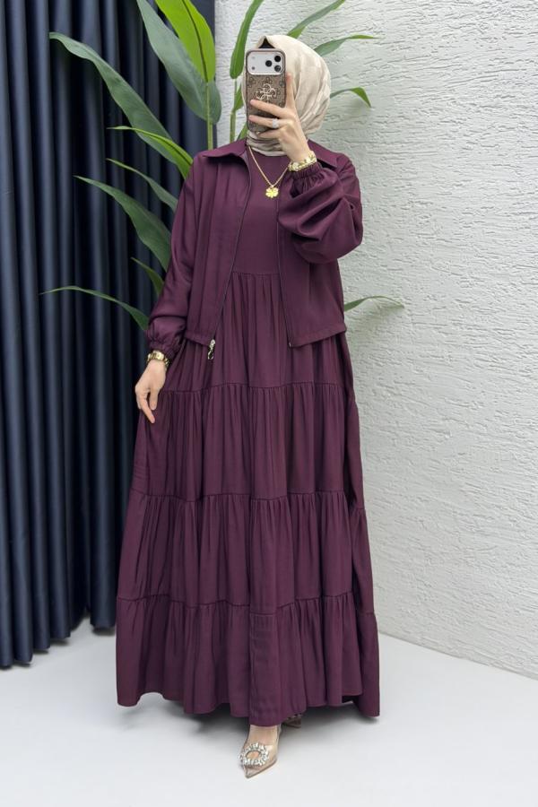 Ahzen Kleid Pflaume