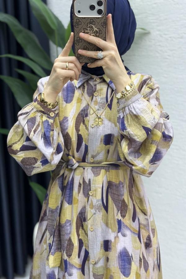 Robe Feza vert jaune