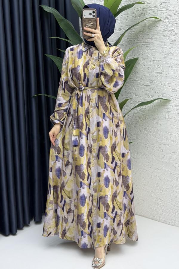 Robe Feza vert jaune