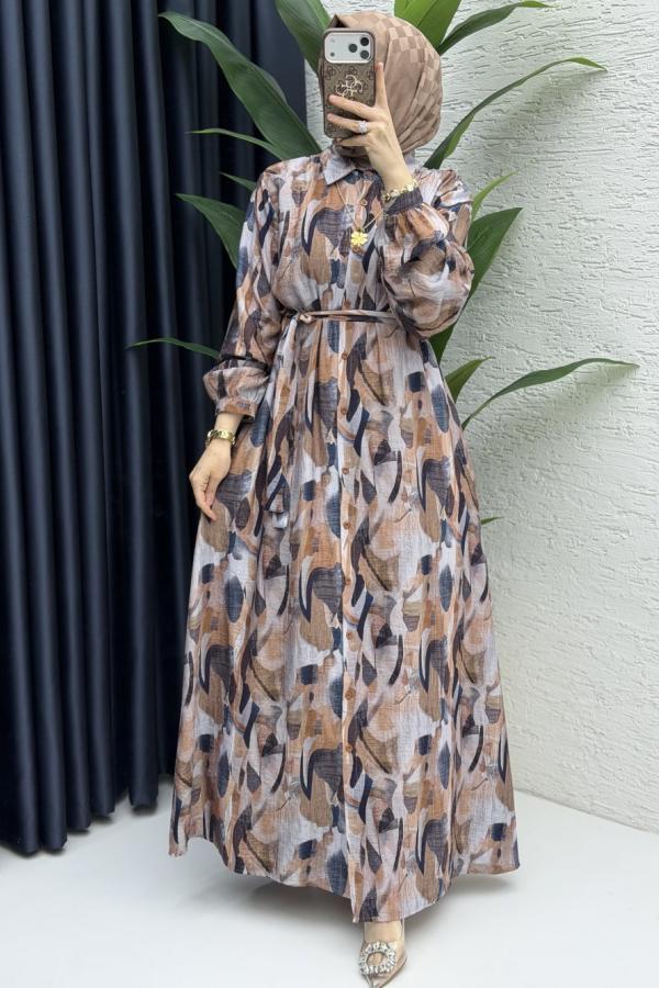 Robe Feza couleur terre