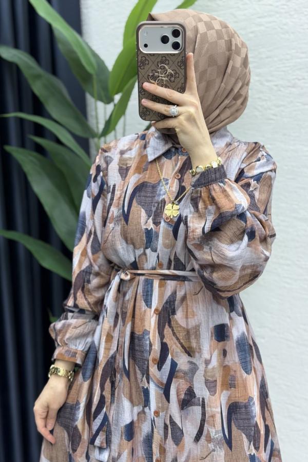 Robe Feza couleur terre
