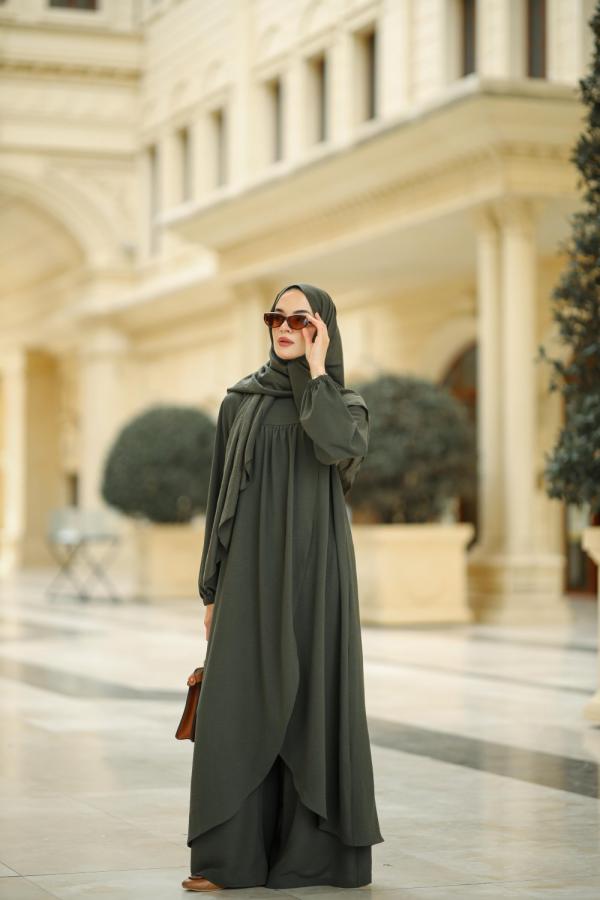 Tesettür Hane Takım haki