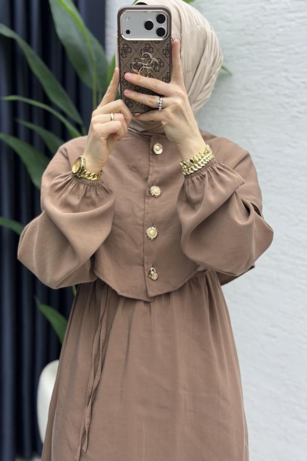 Bolero Kleid Milchkaffee