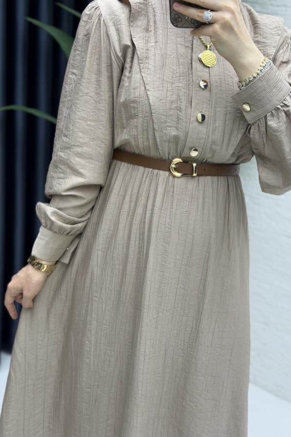Sare Tesettür Kleid Latte