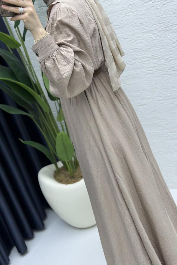 Sare Tesettür Kleid Latte