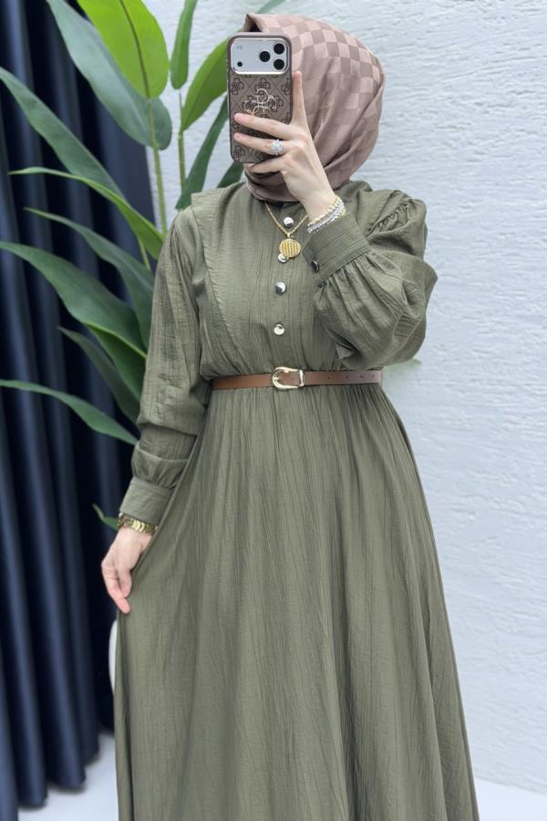 Sare modest dress in khaki
