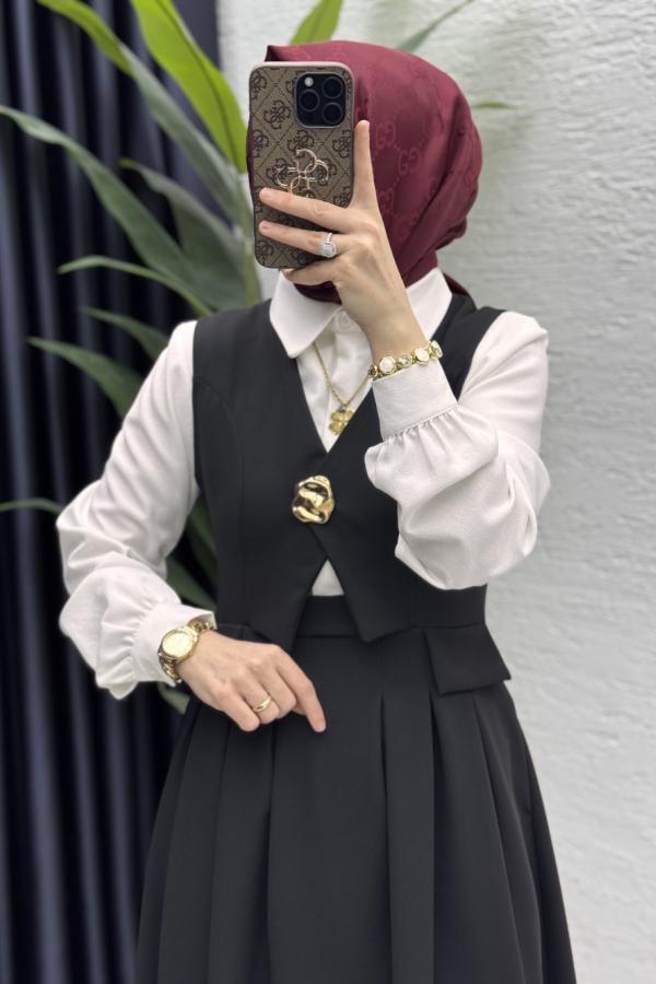 Peri jile Elbise siyah