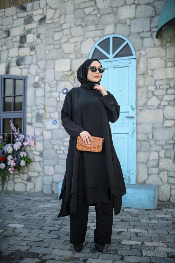 Kat kat ikili Takım siyah