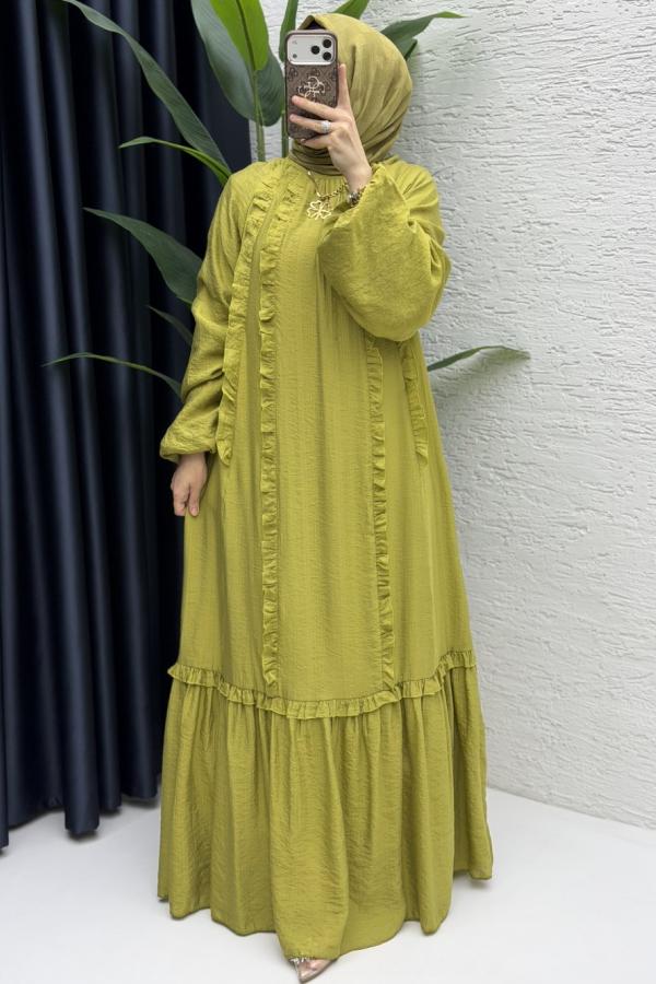Prenses Elbise olive