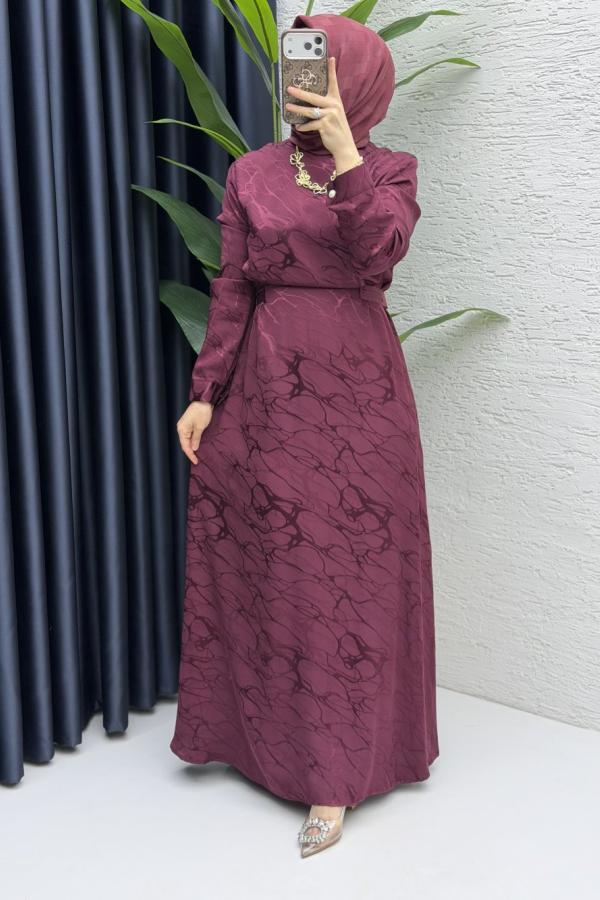 Saten Elbise bordo
